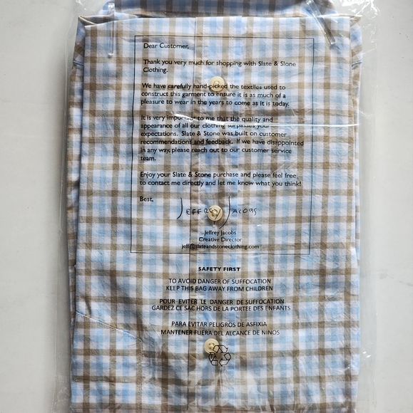 Slate & Stone button down pointed collar gingham shirt - Picture 2 of 3